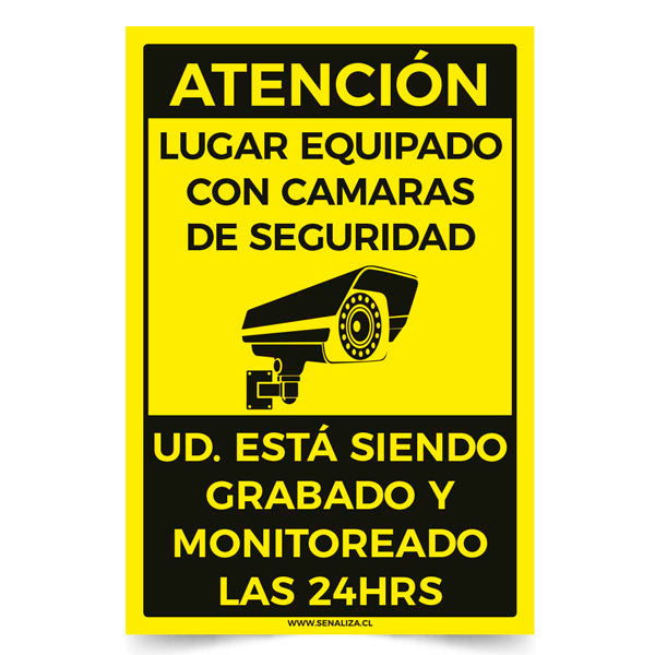 Señalética Atención Lugar Equipado con Camaras