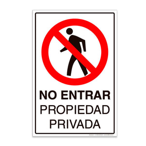 Señalética No Entrar Propiedad Privada