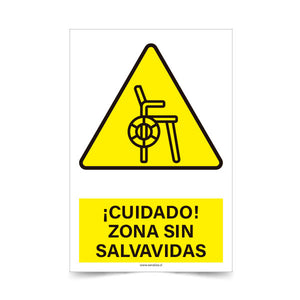 Cuidado Zona sin Salvavidas