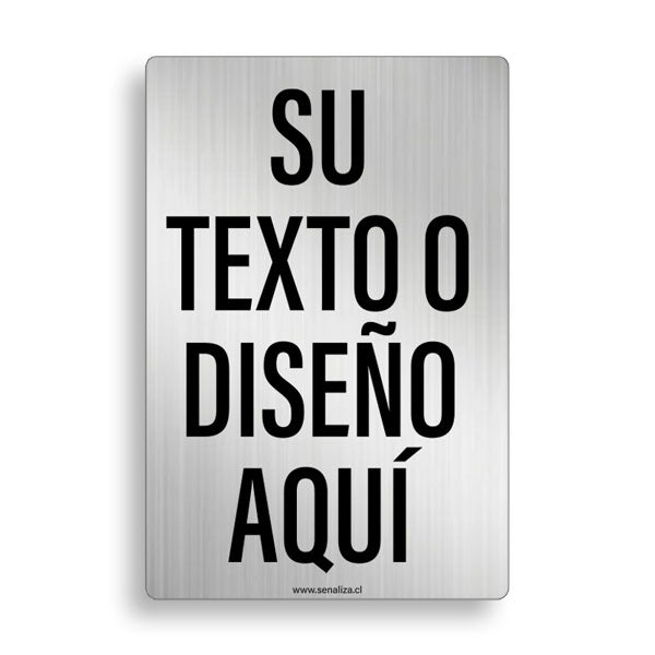 Letrero Vertical Fondo Metalizado