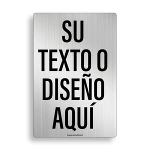 Letrero Vertical Fondo Metalizado