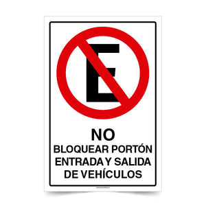 No Estacionar No Bloquear Portón