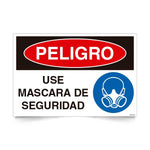 Señal de peligro use mascara de seguridad NCh 1411/1 señaleica EPP