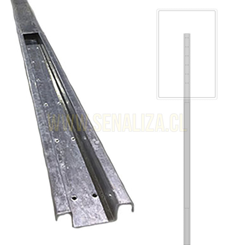 Poste Omega Galvanizado 2 Mts 2,5mm