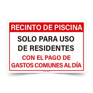 Recinto de Piscina Solo para Uso de Residentes