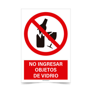 No Ingresar Objetos de Vidrio