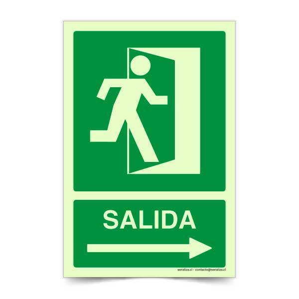 Salida Flecha Derecha B Fotoluminiscente