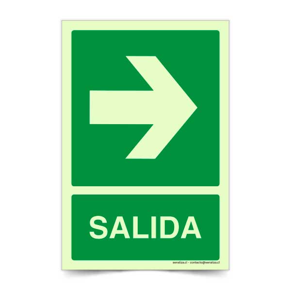 Salida Flecha Derecha A Fotoluminiscente