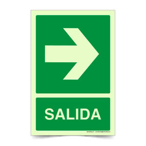 Salida Flecha Derecha A Fotoluminiscente