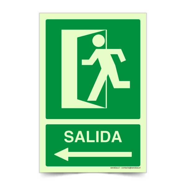 Salida Flecha Izquierda B Fotoluminiscente