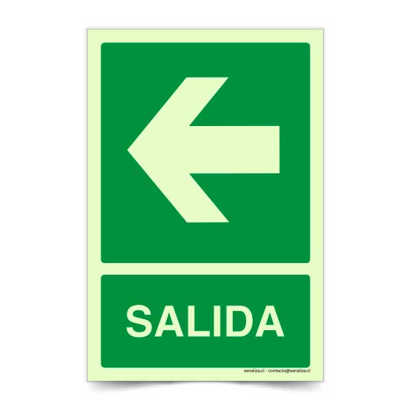 Salida Flecha Izquierda A Fotoluminiscente