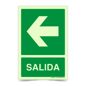 Salida Flecha Izquierda A Fotoluminiscente