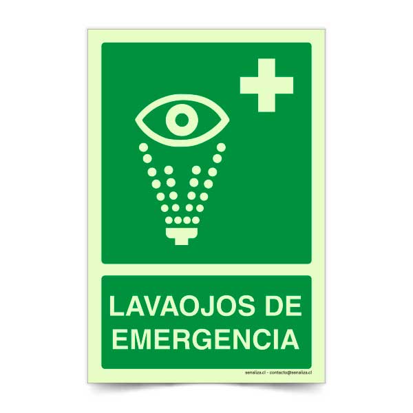 Lavaojos de Emergencia Fotoluminiscente