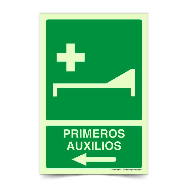 Primeros Auxilios a la Izquierda Fotoluminiscente