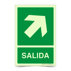Salida Flecha Derecha Arriba Fotoluminiscente