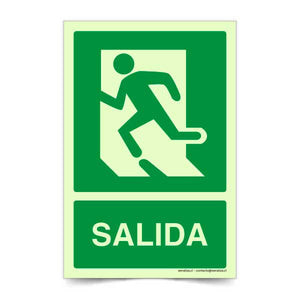 Salida Izquierda Corriendo Fotoluminiscente