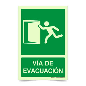 Vía de Evacuación Izquierda Corriendo Fotoluminiscente