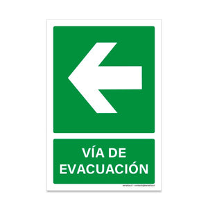 Vía de Evacuación Flecha Izquierda